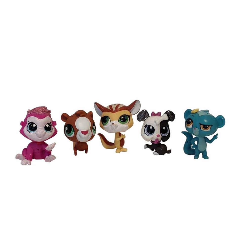 Lot of 5 Littlest Pet Shop LPS Hamster Monkey Chipmunk Mouse Dog Toy Mini Animal